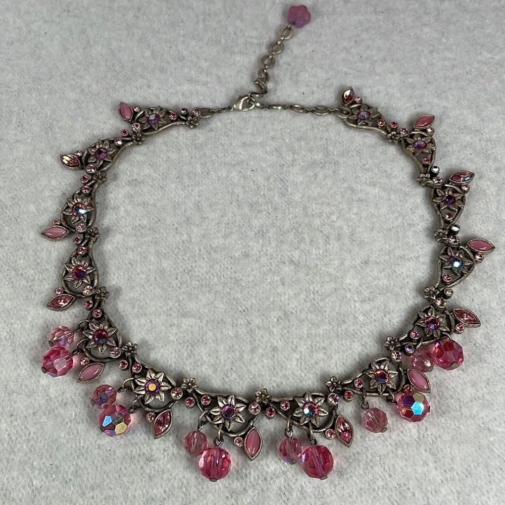 Victorian Style Necklace Austrian Crystals - Picture 4 of 7